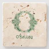 16世紀ケルト結び目模様装飾首都O ストーンコースター (正面)