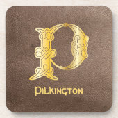 16世紀ケルト結び目模様装飾首都P コースター (正面)