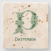 16世紀ケルト結び目模様装飾首都P ストーンコースター (正面)