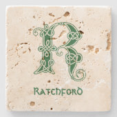 16世紀ケルト結び目模様装飾首都R ストーンコースター (正面)