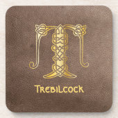 16世紀ケルト結び目模様装飾首都T コースター (正面)