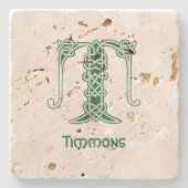 16世紀ケルト結び目模様装飾首都T ストーンコースター (正面)