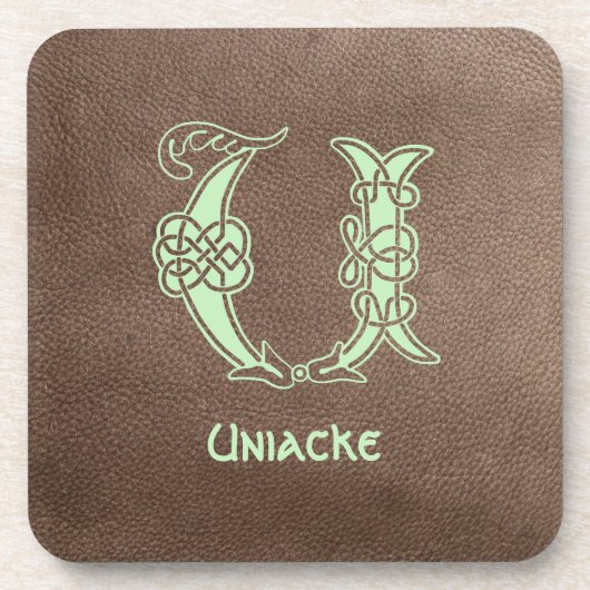 16世紀ケルト結び目模様装飾首都U コースター (正面)