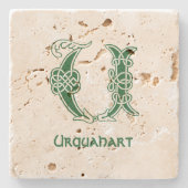 16世紀ケルト結び目模様装飾首都U ストーンコースター (正面)