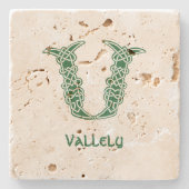 16世紀ケルト結び目模様装飾首都V ストーンコースター (正面)