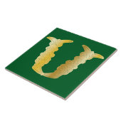 16世紀ケルト結び目模様装飾首都V タイル (側面)