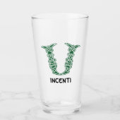 16世紀ケルト結び目模様装飾首都V タンブラーグラス (正面)