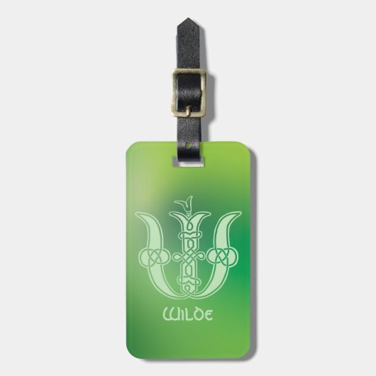 16世紀ケルト結び目模様装飾首都W ラゲッジタグ (正面縦)