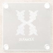 16世紀ケルト結び目模様装飾首都X ガラスコースター (裏面)