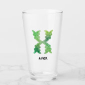 16世紀ケルト結び目模様装飾首都X タンブラーグラス (正面)