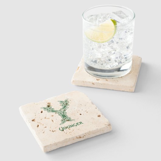 16世紀ケルト結び目模様装飾首都Y ストーンコースター (横)