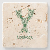 16世紀ケルト結び目模様装飾首都Y ストーンコースター (正面)