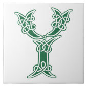 16世紀ケルト結び目模様装飾首都Y タイル (正面)