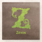 16世紀ケルト結び目模様装飾首都Z ガラスコースター (正面)