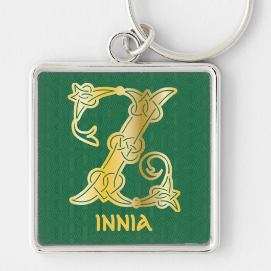 16世紀ケルト結び目模様装飾首都Z キーホルダー (正面)