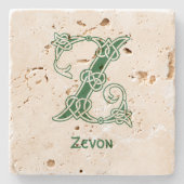 16世紀ケルト結び目模様装飾首都Z ストーンコースター (正面)