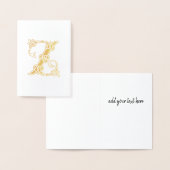 16世紀ケルト結び目模様装飾首都Z 箔カード (ディスプレー)