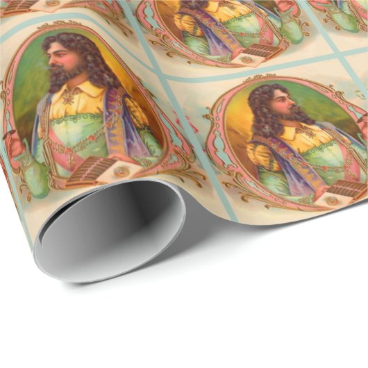 16世紀シガースモーカーのシガーボックスラベル ラッピングペーパー (ロールコーナー)