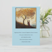 16世紀スタイル水彩恋愛夫婦 招待状 (スタンド正面)