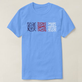16世紀スタイル - 装飾的な手紙 USA Tシャツ