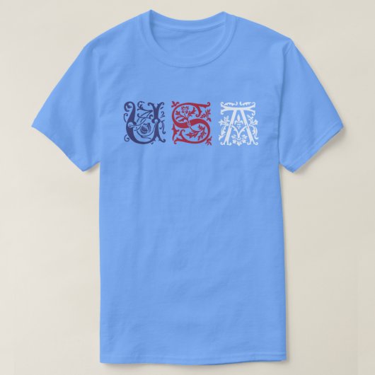 16世紀スタイル - 装飾的な手紙 USA Tシャツ (デザイン正面)