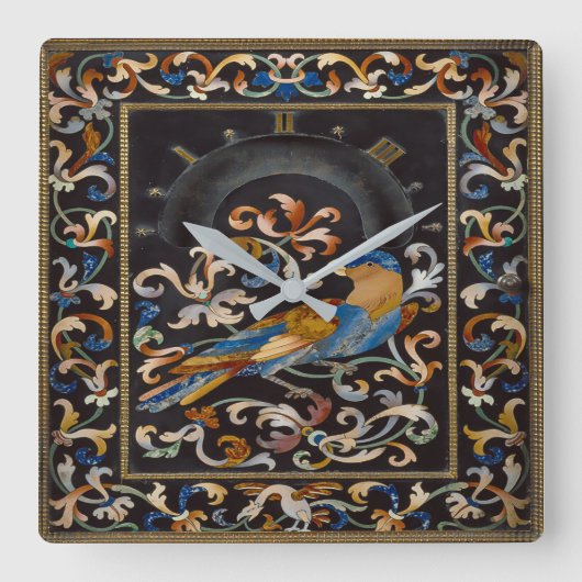 16世紀デザインイタリアンウォールクロック スクエア壁時計 (正面)
