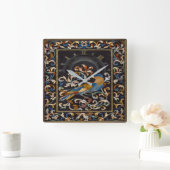 16世紀デザインイタリアンウォールクロック スクエア壁時計 (ホーム)