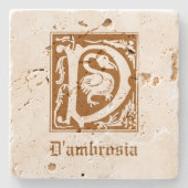 16世紀神話の生き物の装飾の首都D ストーンコースター (正面)