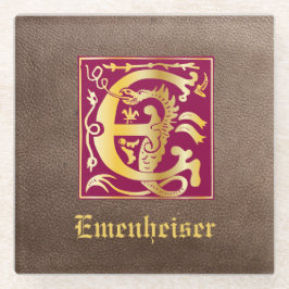 16世紀神話の生き物の装飾の首都E ガラスコースター