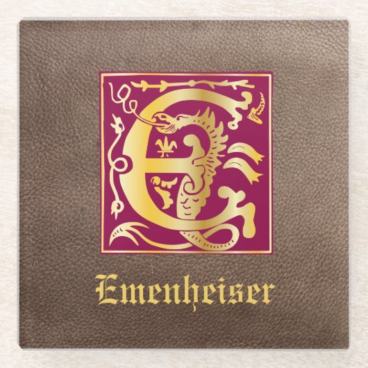 16世紀神話の生き物の装飾の首都E ガラスコースター (正面)