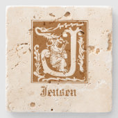 16世紀神話の生き物の装飾の首都J ストーンコースター (正面)