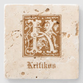 16世紀神話の生き物の装飾の首都K ストーンコースター (正面)