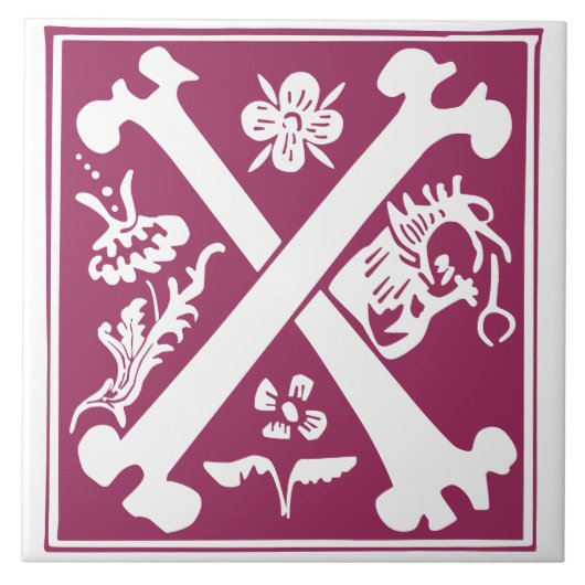 16世紀神話の生き物の装飾の首都X タイル (正面)