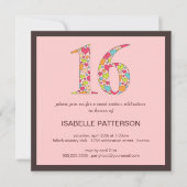 16人のハートスイート16パーティの招待状 招待状 (正面)