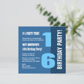 16位の誕生日ネービーブモダンルースターズT7C 招待状 (スタンド正面)