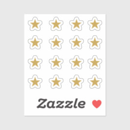 16個のゴールデンイエロースターセット シール