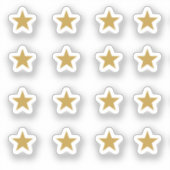 16個のゴールデンイエロースターセット シール (正面)