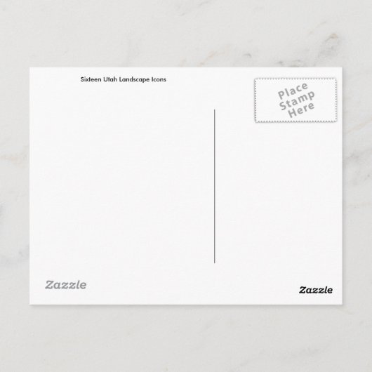 16個のユタの風景アイコン ポストカード (裏面)
