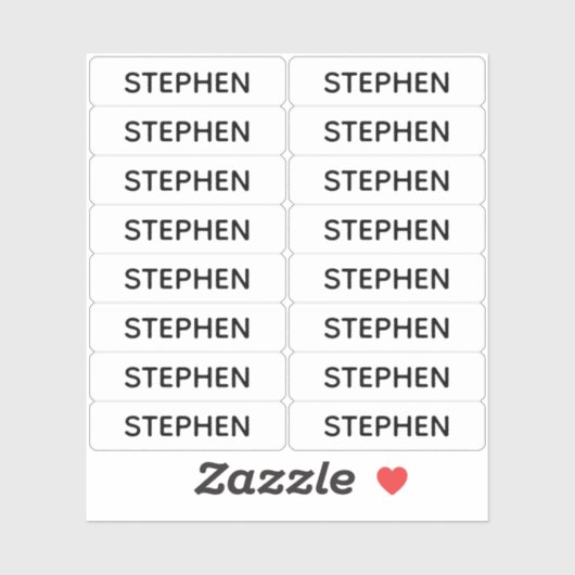 16個の小さなミニマル名前をカスタムするラベルのセット シール (シート)