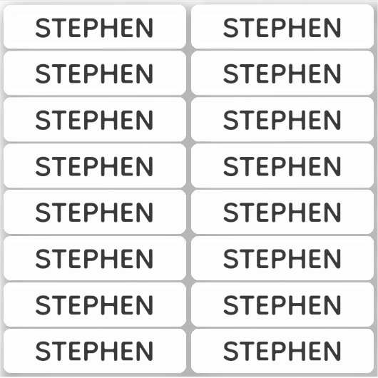 16個の小さなミニマル名前をカスタムするラベルのセット シール (正面)