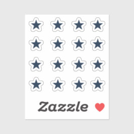 16個セットのネイビーブルーの星 シール