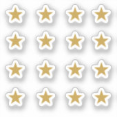 16個入りの金黄色の星のセット シール (正面)