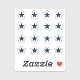 16個入り ネイビーブルーの星セット シール