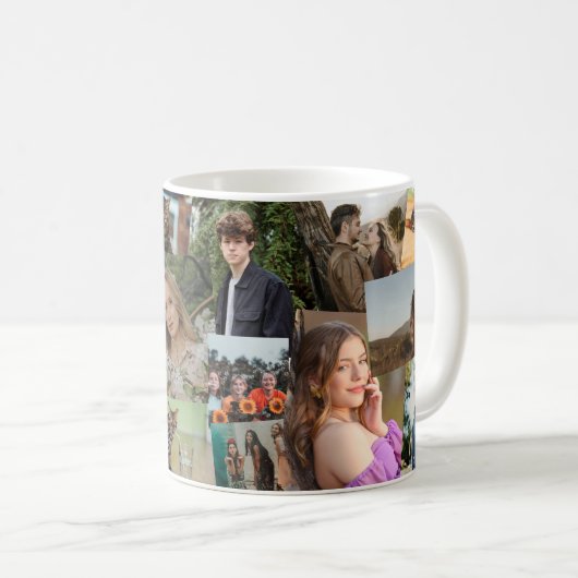 16偶然に重なり合う写真コラージュテンプレート コーヒーマグカップ (正面右)