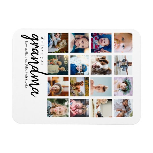 16写真カスタムコラージュおばあちゃんのギフト マグネット (横)