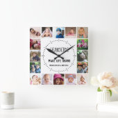 16写真グランドキッズがライフグランド引用文ホワイト スクエア壁時計 (ホーム)