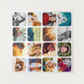 16写真テンプレートグリッド（白） タペストリー (正面(横))