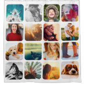 16写真テンプレート丸白シャワーカーテン シャワーカーテン (正面)