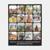 16写真モダンコラージュと引用文 フリースブランケット (正面)