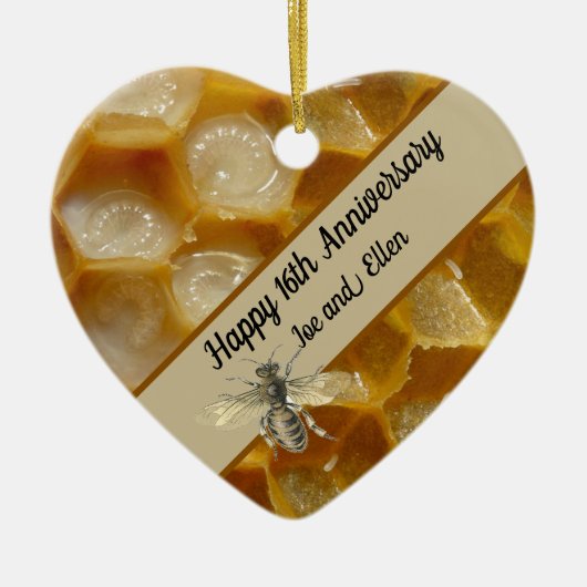 16周年結婚ワックスキープサケハートセラム セラミックオーナメント (正面)